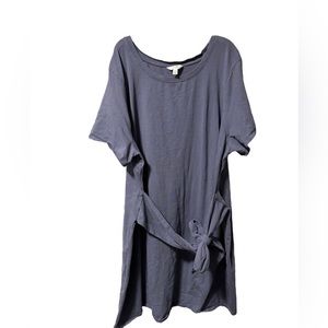 Front tie t shirt dress